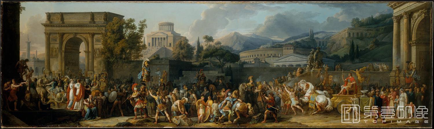 油画-美国纽约大都会美术馆油画藏画-CarleThe Triumph of Aemilius Paulus-0363
